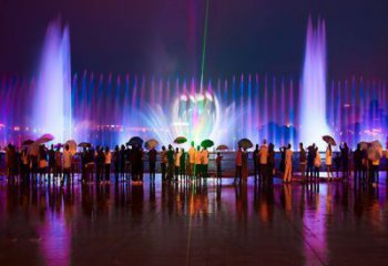 古交水景程控噴泉雕塑,高噴循環噴水方式設計