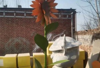 巴中太陽花雕塑工程，美陳雕塑，玻璃鋼太陽花雕塑廠家