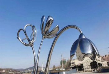拉薩市百合花雕塑承接，城市裝飾，大型不銹鋼百合花雕塑公司