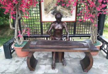 克拉瑪依彈古箏雕塑廠家，景觀概念，民俗人物雕塑通用