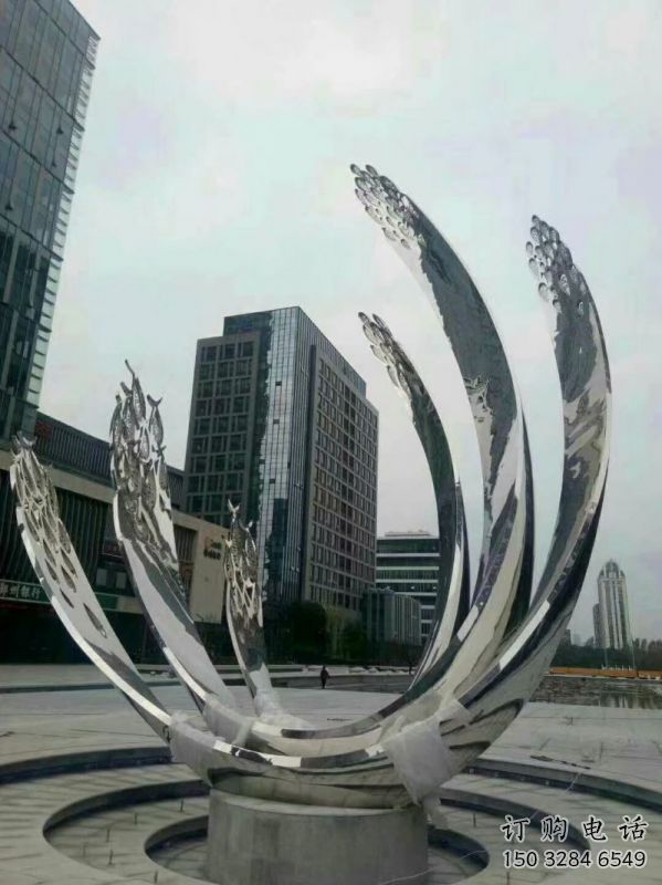 下城地面噴泉雕塑小品，圓環(huán)結(jié)構(gòu)概念，旱地水景噴泉體系