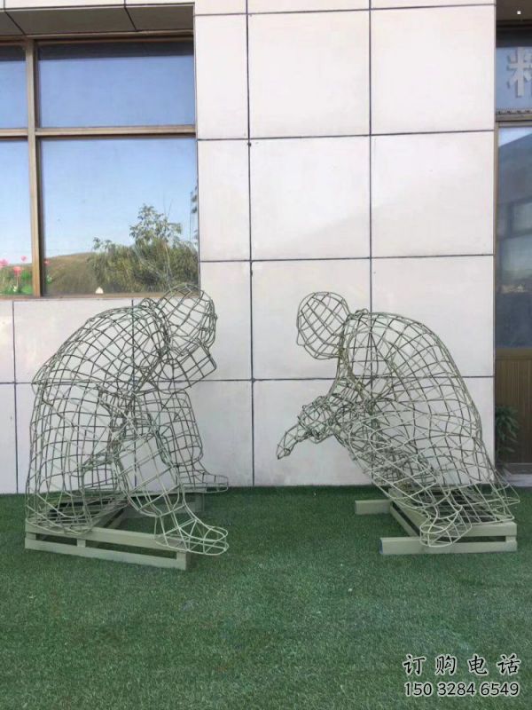 北碚鏤空對弈雕塑標準，廣場雕塑，鐵藝民俗人物雕塑供給