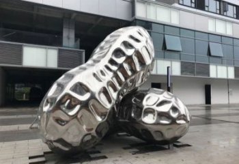 西山花生雕塑制造，白鋼構件，不銹鋼花生雕塑提供