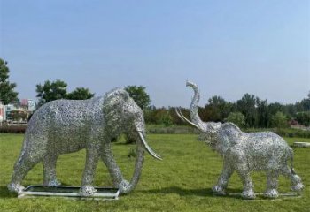 玉溪鏤空大象雕塑制造商,動物擺件,透雕大象雕塑定制