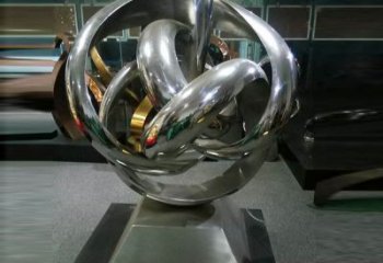 杭州地產(chǎn)雙環(huán)雕塑定做,城區(qū)小品,景觀不銹鋼雙環(huán)雕塑定價