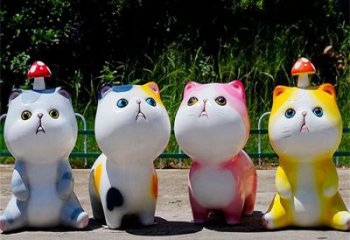 金華房地產貓咪雕塑，仿古動漫雕塑，公園動物制造