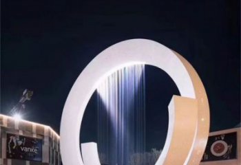 寧波圓環(huán)噴泉雕塑，水景藝術(shù)原理，水景圓環(huán)雕塑廠家