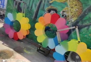 黔江金銀花雕塑廠家，景區(qū)雕塑，城市不銹鋼金銀花雕塑